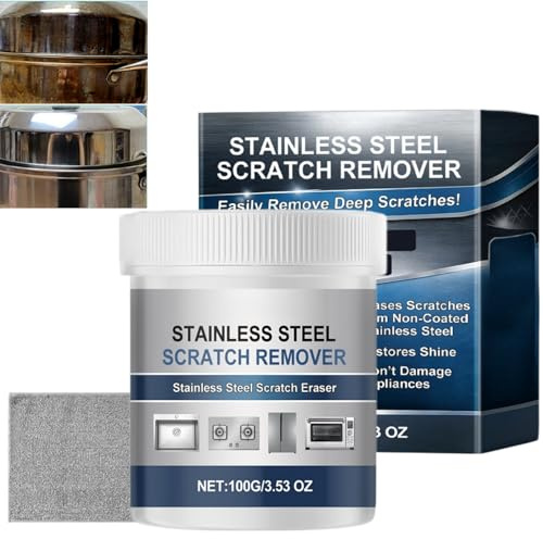 Powerful Burnt Residue Remover Paste for Cookware,Pan Cleaner for Burnt Pans&Stove,Wax Pot&Kitchen Cabinets Grease Remover,Metal Cleaner and Restorer,Quick Cleaning,Long-Lasting,Widely Applications