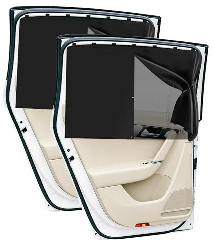 Parasole per auto, 2 pezzi, magnetiche, a doppio strato, protezione UV, finestrini laterali regolabili, per neonati, bambini e adulti, universale per la maggior parte dei veicoli