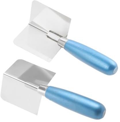 GAPAGRX 2 x Corner Trowel Stainless Steel Interior Exterior Corner Knife | DIY Stainless Steel Corner Trowel, Concrete Finishing Tool for Plastering Bricklaying Corner Finishing Work
