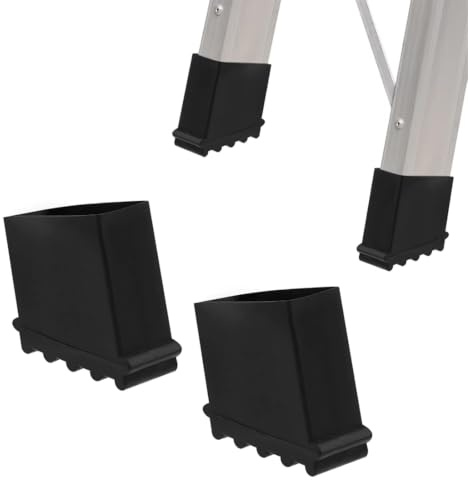 TAHJOS Tacos Escalera, Patas De Escalera Patas De Goma Para Escaleras 20X33Mm, Pies De Escalera De Goma Pies De Goma Para Escaleras Universales Antideslizante 2Pcs(Negro)