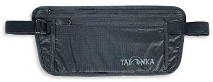 Tatonka Bauchtasche Skin Moneybelt Int. - Flache Hüfttasche mit Zwei Reißverschluss-Fächern - Zum versteckten Tragen unter der Kleidung (Black)