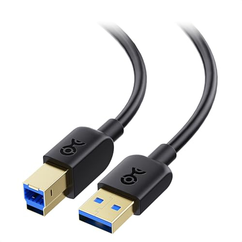 Cable Matters SuperSpeed USB 3.0 Kabel auf Typ B, 1,8m, Schwarz | USB B auf USB A Kabel, USB3 Kabel auf Typ B, Type-B 3.0 Stecker, Festplatten Enclosures / Built-in Hubs
