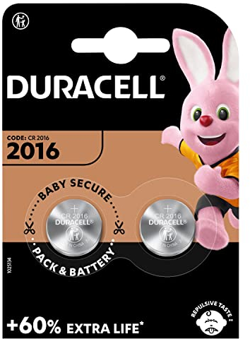 Duracell DL2016 CR2016 Lithium Coin Cell Batteries, 2 in a pack