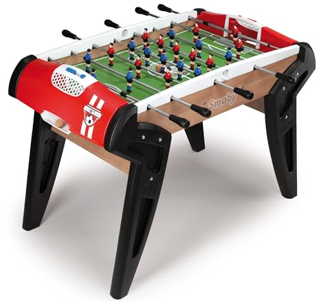 Smoby- Gioco Calcetto N. 1, 7600620302, +8 Anni, Struttura in Legno e Gambe in Plastica