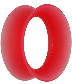 Treuheld® | SILIKON TUNNEL in ROT - Super DÜNN - 16 Größen: 3-30mm - Flexibel & Soft- Piercing Ohr FLESH TUNNEL aus weichem, hochwertigem Silicon - Red Plug - allergikerfreundlich & nickelfrei