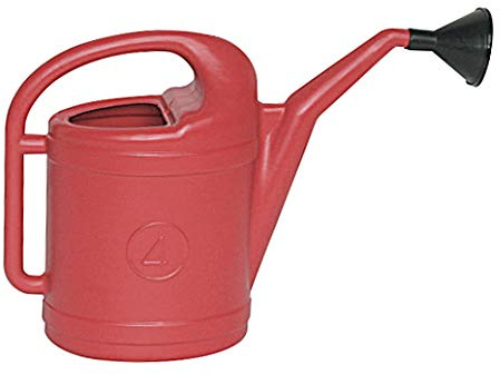 Innaffiatoio in plastica rosso con riserva d'acqua 4 litri - Mobil Plastic