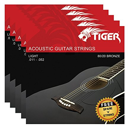 Tiger akustiska gitarrsträngar_P Pack of 5