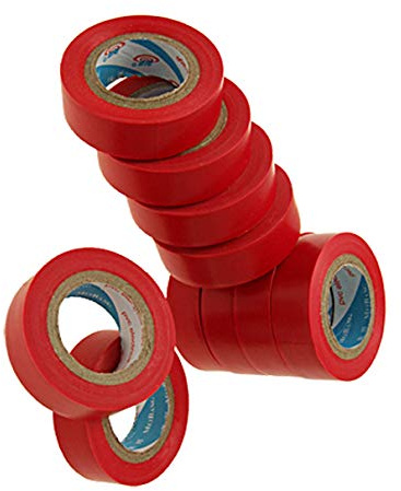 Aexit 10 Rolls Red Adhesive Electrical Installation PVC Plastic Tape (2eafb3d3108f4e8a6279f6ea9087a45e)