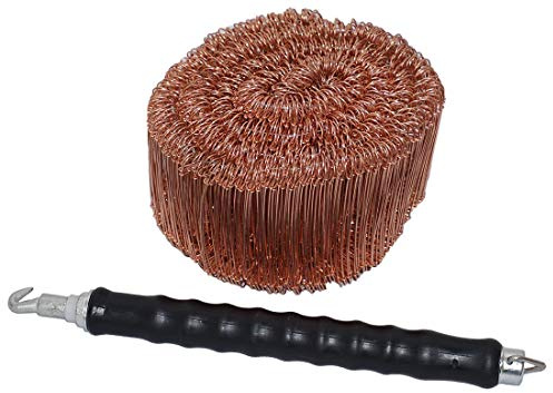 Novatool Drillapparat Driller SW + 1000 Stück Rödeldraht mit Ösen 1 x 200mm Bindedraht verkupfert, Drilldraht, Drahtbinder, Ösendraht, Rödelzange bewehrungsverbinder Alternative Eisenbindegeräte