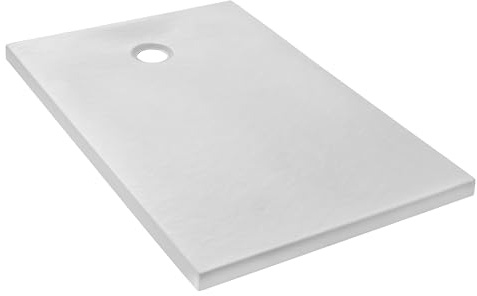 Jacob Delafon - Receveur de Douche Extra-Plat IPSO - 120x90x3,5 cm - Fabrication Française - Matériaux Recyclés - Sans Ressaut - Antidérapant & Antifongique - Texture Pierre, Blanc Mat - E62304-WPM