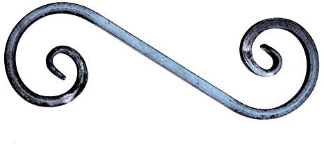 UHRIG S Schnörkel Bogen, Eisen Schnecke aus 12x12mm Vierkantstahl geschmiedet, Schmiedeeisen Zierelement für Geländer, Zaun uvm. 360x120mm