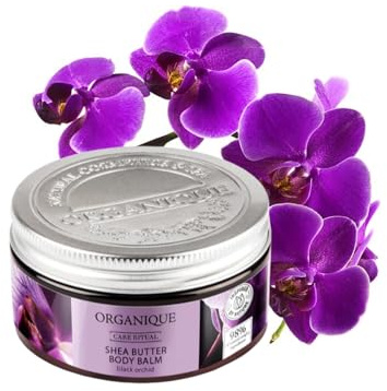 Organique Premium Beauty Black Orchid Shea Body Balm | Rich, High-Concentrated Shea Butter, Avocado Oil & Vitamin E | Moisturizing, Firming & Hydrating Balm for Dry, Rough & Sensitive Skin (100 ml)