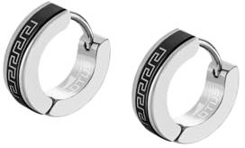 LOTUS STYLE Pendientes Aro Hombre - Aros Acero Inoxidable 316L - Cierre Seguro - Ligeros, Cómodos y Resistentes - Aros Hombre Color Plata 11.75 mm LS2159-4/1