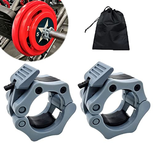 Dickplay Barbell Clamps Olympic Bar Collars 2 Inch Quick Release Barbell Lock Clamp Locking Standard Bar Weight Plates Collar Clips for Workout Weightlifting Fitness Training Bodybuilding
