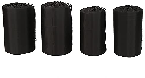 Ezek Stuff Sack 4 Pack 210D Polyester Oxford Ultra-Light Compression Durable Water-Resistant Drawstring Ditty Sleeping Bag Storage Sack, Backpacking Camping Travelling Hiking, Black.