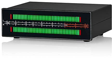 MIC+LINE Zweikanal LED Schallpegelmesser Bildschirmanzeige Musikspektrum Stereo Cinch/3,5 mm AUX Audio Adapter Splitter
