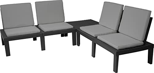 Set Molook Anthrazit Wohnzimmer Möbel mit Kissen