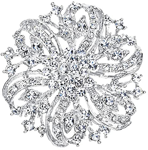 Elegant Crystal Flower Rhinestone Wedding Brooch Crystal Corsage Pin Brooch Women Clothing Accessories Jewelry Gift For Bride Girl Women