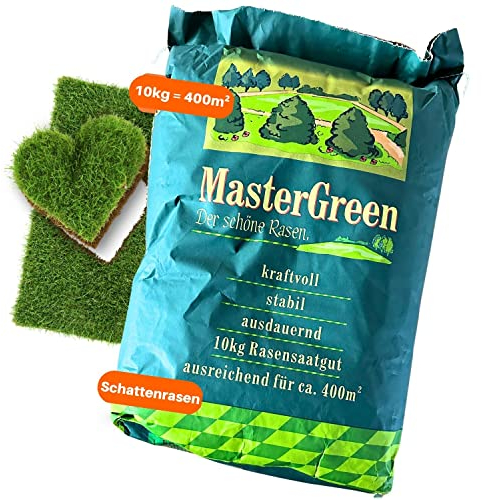 Rasensamen Schattenrasen schnellkeimend 10kg = 400m² Herbst - SEHR GUT getestet - trockenresistent | Rasen Reparatur, Rasen Nachsaat, Neuansaat