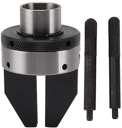 2 Jaw Pen Drilling Lathe Chuck, 2in Mini Lathe Chuck with 1INx8TPI Thread Alloy Steel for Most Lathes V Groove Design