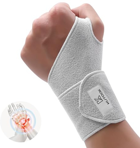 KUTOOK Handgelenk Bandagen Fitness Handgelenkstütze Handgelenkschiene Handgelenke feuchtigkeitsaufnahm 50cm Kraftsport Training Schwarz&Grau