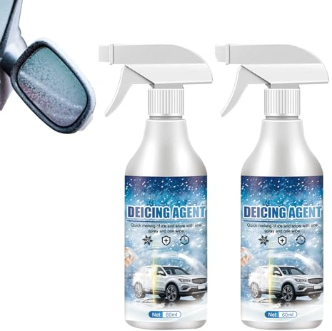 Recitem Scheibenenteiser,Schnelles EIS Schmelzen Spray Auftauen Anti Frost Spray Deicer Spray für Fenster Spiegel Schlüsselschlösser,Auto Windschutzscheibe Deicing Spray Schnee Schmelzen (2 Stück)