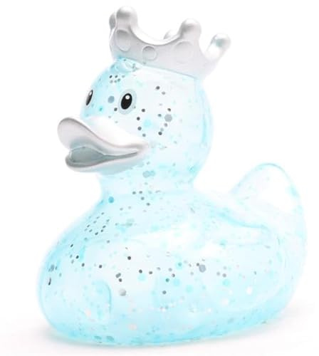 Duckshop I Badeente König Glitzer blau I Quietscheente I Quietscheentchen I Geschenk für Royals-Fans I Präsent Sammler