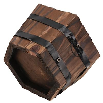 Yardwe 1pezzi Carbonized Wooden Planter Vintage Wooden Bucket for Gardens and Balconies and Multifunctional Flower Pot for Vegetables