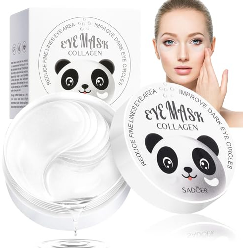 Parches Ojos Bolsas y Ojeras 60 Piezas, Parches de Colageno, Mascara Para Los Ojos, Parches Ojeras, Parches Contorno de Ojos, Antiojeras, Anti Edad, Hinchazón, Quitar Bolsas de Ojos