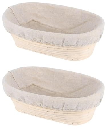 Gärkorb Oval | Gärkörbchen für Brot mit Einlage | 25cm ovale Gärkörbe für Sauerteig | Natürlich Rattan Gärkörbchen für Brot | Gärkörbe für Ban neton-Teig, Backzubehör für Hobbybä