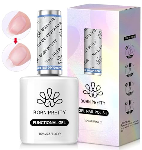 Born Pretty 15 ml nagelprep dehydrator, naturlig nagelprep lack halvpermanent dehydrat, syrafri dehydrator för akryl- och gelnagellack, nagelteknik måste ha