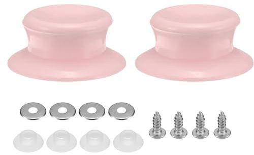 sourcing map 2pcs Pot Pan Lids Replacement Knob, Plastic Pan Cover Holding Handles Fits Skillets and Kitchen Cookware Covers, Pink