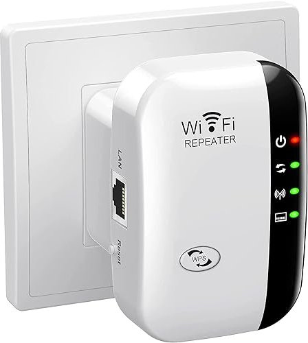 WiFi Extender Booster, WLAN Repeater Verstärker Bis Zu 5000sq.ft Mit Repeater/AP Modus, Long Range Amplifier Mit Ethernet Port Zu Allen Geräten, 1-Key Setup, Access Point