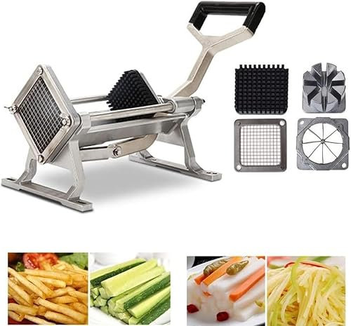 (en:Extra Heavy Duty French Fry Cutter Stainless Steel Potato Slicer Commercial Vegetable Fruit Dicer Onion Tomato Chopper with Wall Bracket, Fixed Counter Or Wall Mount(1/4 Chopper Blade))
