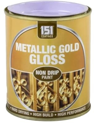 SDMAX Metallic Gold Non-Drip Paint, Durable And Gloss Finish, Non-Cracking, Hard Drying, Vibrant Colour, Easy To Use, Long Lasting Performance, Interior Exterior Use, 300ml (1pcs)