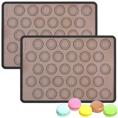2 tapis de cuisson antiadhésifs en silicone pour macarons [Rosenstein & Söhne]