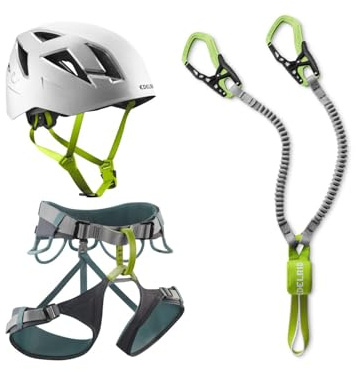 EDELRID Klettersteigset Kit mit Klettergurt Skye und Cable Kit sowie Kletterhelm Zodiac