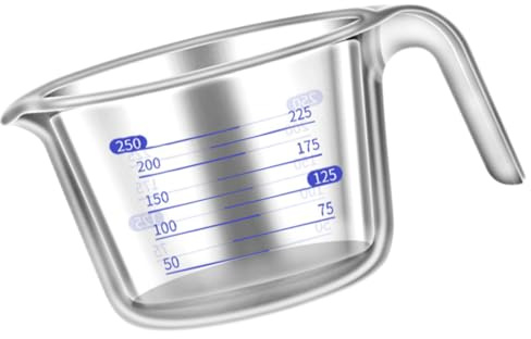 VERDANVERSE Taza para Medir Líquidos de 250ml de Vidrio Medidora Resistente al Calor Reutilizable con Escala Clara para Cocina y Hornear