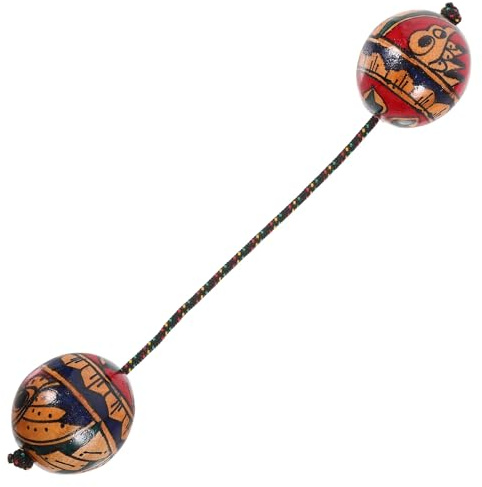 Shaker in Legno Dipinto a Mano, Strumento Ritmico a Palla | Pattern Casuale, Uso una Mano, per Intrattenimento Festa e Gioco Domestico Stile Casuale