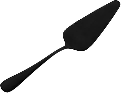 TOYANDONA Pelle à Gâteau Dentelée en Acier Inoxydable 304, Spatule Pâtisserie Noire, Outil Découpe Pizza et Fromage, Ustensile la Cuisine pour Service Pâtisserie