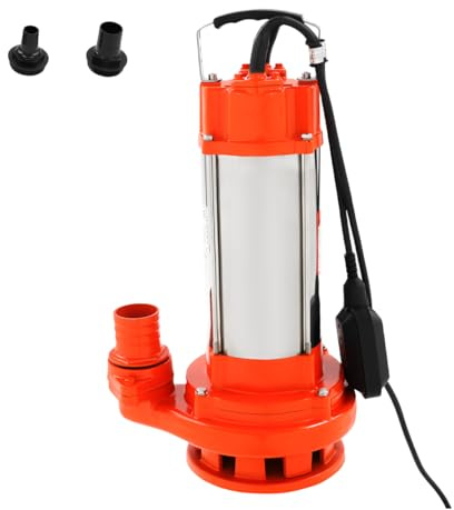 Pompa per acque reflue, 2200 W, 26000 l/h, pompa sommersa per acque reflue, pompa sommersa con interruttore galleggiante, in acciaio inossidabile, prevalenza 25 m, pompa per liquami con maniglia