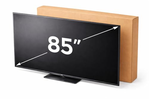 Imballaggi Point Boîte TV emballage TV moniteur plat jusqu'à 65 pouces résistant pour expédition et déménagement avec accessoires de protection d'écran, mesure 150 x 87 x 17 cm Lot de 1 (TV 85 pouces