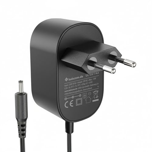 ledscom.de Fuente de alimentación LED de 12W para sistema enchufable ATOM, enchufe, 24V DC, negro, IP20