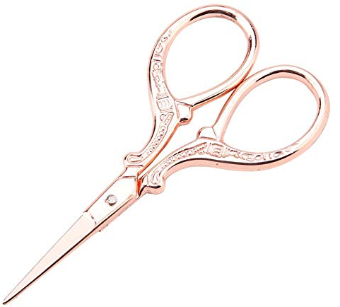 KEYREN Scissors Kleines Scherenwerkzeug aus Edelstahl zum Basteln, für Stitch, Antik, Schneiderschere, Kleid, Stickerei (Roségold)