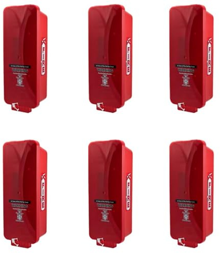 6 Pack! Red Surface-Mounted Fire Extinguisher Cabinet with Red Pull-Cover for 10 lb. Fire Extinguishers Lock Box Fire Box Outdoor Wall Mounted Cabinet