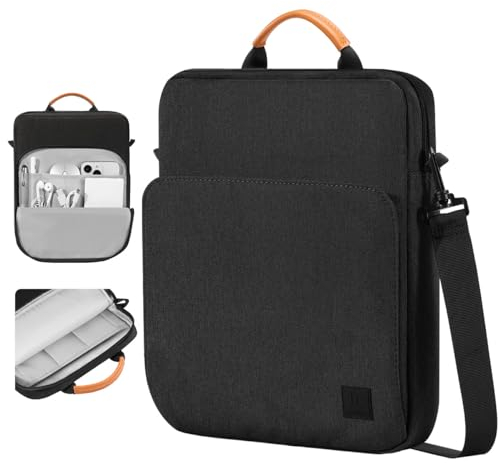 Dadanism 13 Zoll Tablet Tasche mit Schultergurt & Griff für iPad Pro 13 M4 2024, iPad Air 13 2024, iPad Pro 12,9 M2, Galaxy Tab S10+ Plus/S9 FE+/S9+ Plus 12,4, Tab P12 12,7, Schwarz & Grau