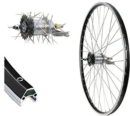 26 Zoll Hinterrad Alu Cut19 schwarz Hohlkammerfelge 559-19 Shimano Nexus 3 Gang Rücktritt Bremse NIRO-Speichen