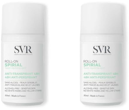 SVR - Spirial Roll-On Recharge - Antitranspirant Deo 48h - Sensitive Skin - Alkoholfrei - Anti-Traces - Wirksamkeit 48h - Eco-Refill - 2 x 50 ml