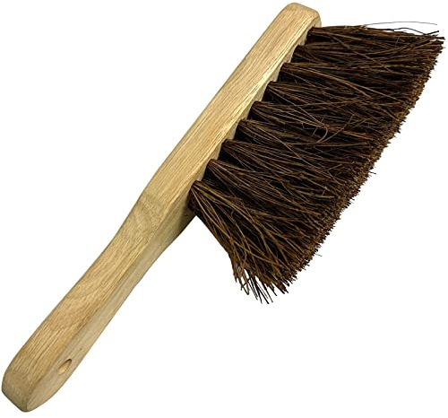 LSC Wooden Hard Stiff Bristle Hand Brush Natural Stiff Bassine Bristles Brush Scrubbing HandBrush Heavy Duty Home or Office Use (Pack of 1, Hard Bassine Bristles)