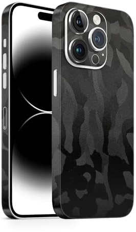 TF Skins kompatibel mit Skin Apple iPhone 14 Pro Max Schutzfolie für die Rückseite und Seiten in edler Optik inkl. Kameraschutz Schutz vor Kratzern (Shadow Black)
